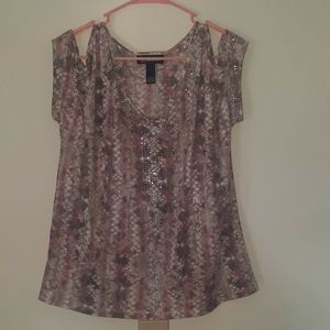 Rhinestone embellished lightweight top